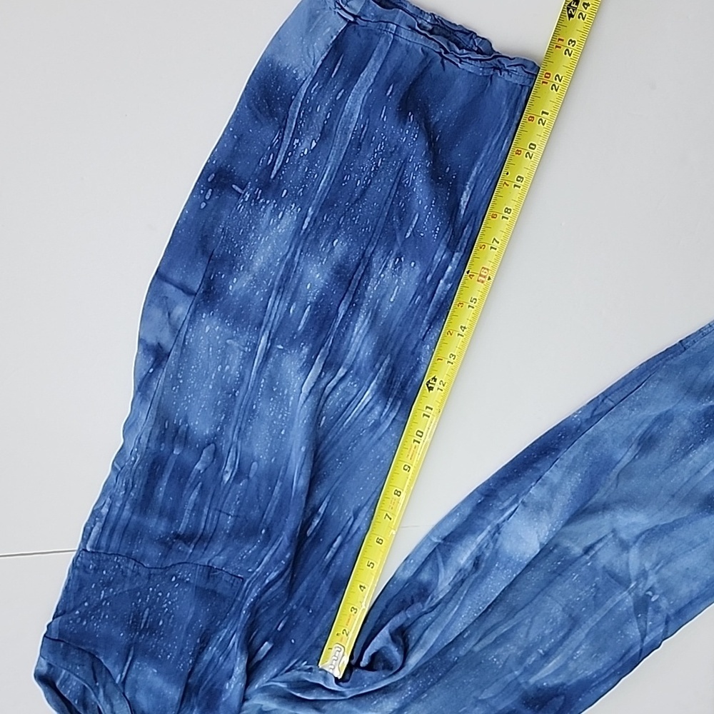 Khush Women Blue One Piece Jumpsuit Lightweight Flowy Tassles Elastic Waist Sz M - Picture 13 of 16